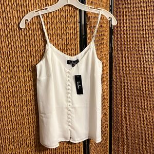 LULU’S NWT Romantic lined button front chiffon Cami tank top